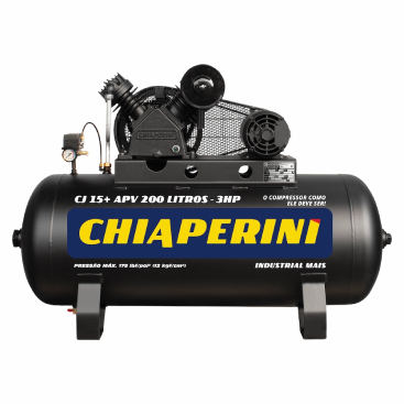 Compressor de ar alta pressão 15 pcm 200 litros – Chiaperini CJ 15+ APV 200L