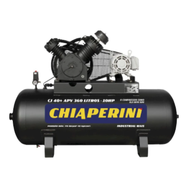 Compressor de ar alta pressão 40 pcm 360 litros – Chiaperini CJ 40+ APV 360L