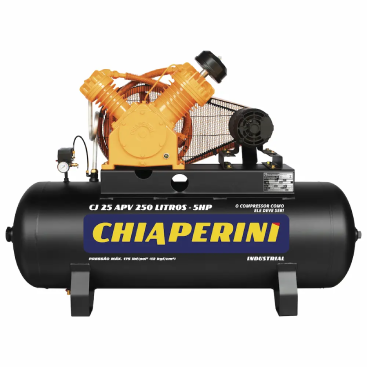 Compressor de ar alta pressão 25 pcm 250 litros – Chiaperini CJ 25 APV 250L