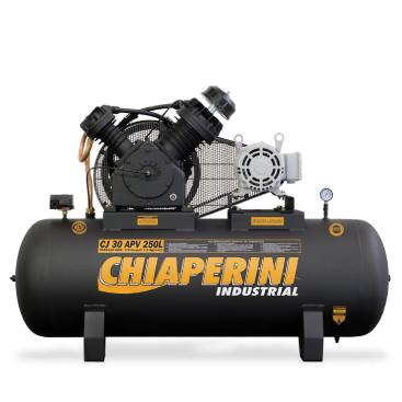 Compressor de ar alta pressão 30 pcm 250 litros – Chiaperini CJ 30 APV 250L