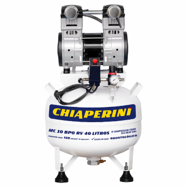 Motocompressor odontológico 10 pcm 40 litros sem óleo – Chiaperini MC 10 BPO RV 40 L