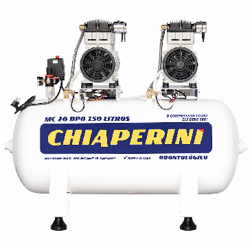 Motocompressor odontológico 20 pcm 150 litros sem óleo – Chiaperini MC 20 BPO RV 150 L