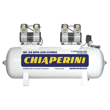 Motocompressor odontológico 20 pcm 250 litros sem óleo – Chiaperini MC 20 BPO RV 250 L