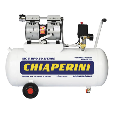Motocompressor odontológico 5 pcm 50 litros sem óleo – Chiaperini MC 5 BPO RV 50 L