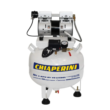 Motocompressor odontológico 5.2 pcm 40 litros sem óleo – Chiaperini MC 5 BPO RV 40 L